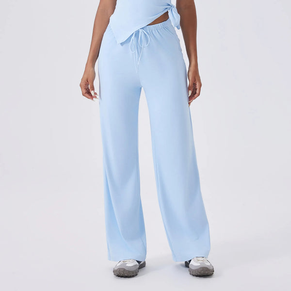 SPARK High Waist Yoga Straight Leg Pants with Drawstring CY3346