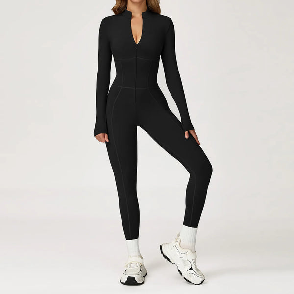SPARK Plush Warm Stand Collar Zipper Long-sleeved Jumpsuit ZC5050