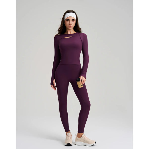 SPARK Women's Front Cut-Out Long Sleeve Top RQ557