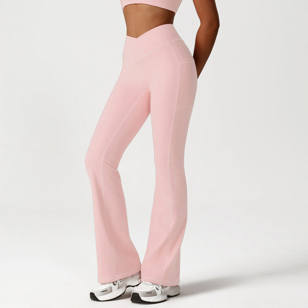 SPARK Cross High Waist Yoga Flared Pants YG2526