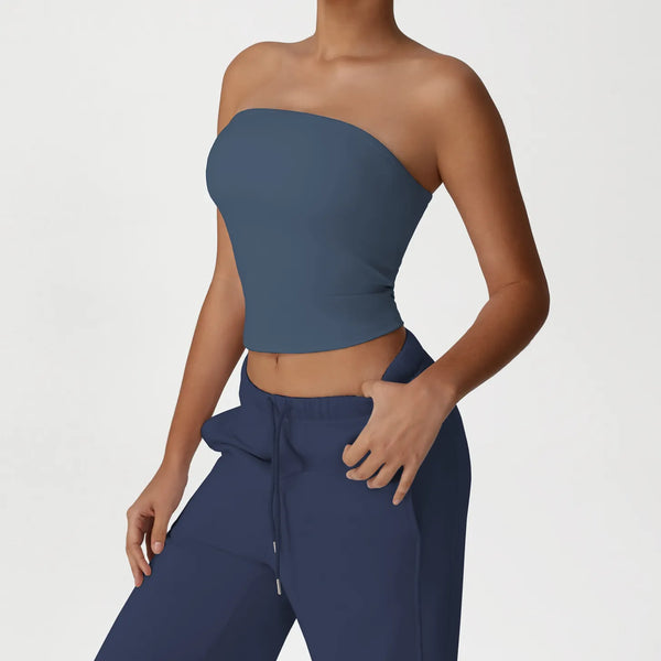 SPARK Sports Bra Strapless Yoga Tube Top YG2525