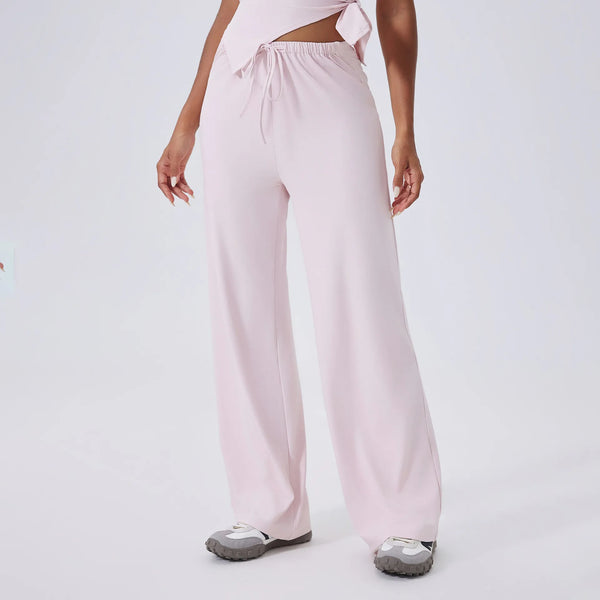 SPARK High Waist Yoga Straight Leg Pants with Drawstring CY3346