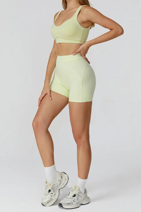 SPARK Contrast Color Folded High Waist Shorts ZC7028