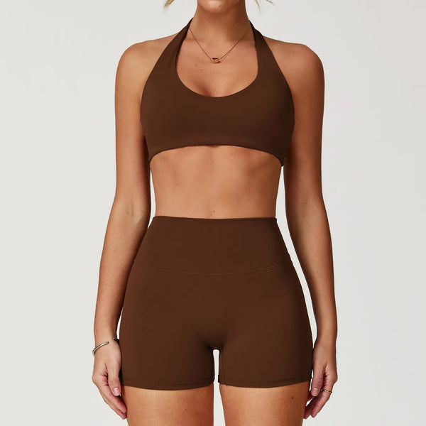 SPARK Athletic Backless Halter Sports Bra ZC8505-1