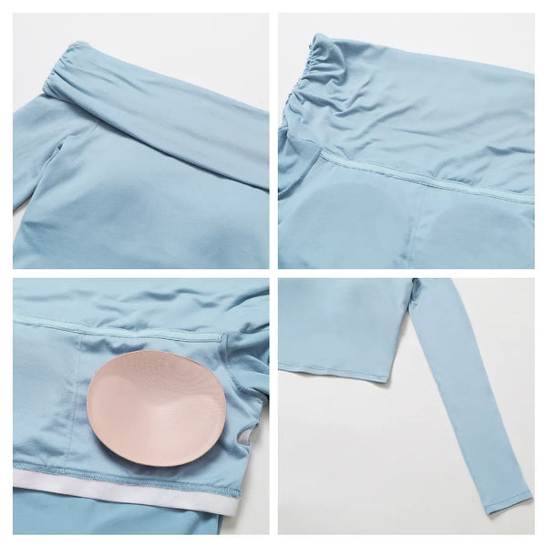 SPARK One-shoulder Long Sleeve Yoga Crop Top ZC9152