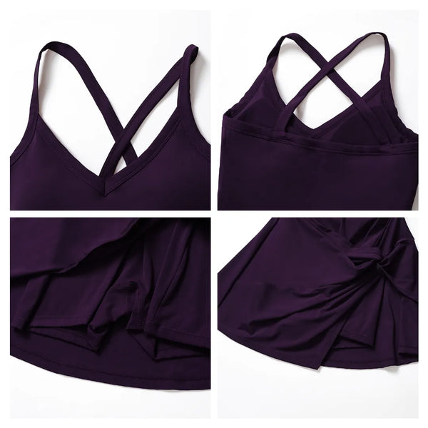 SPARK Recycled V Neck Twist Tennis Dress ZC8998