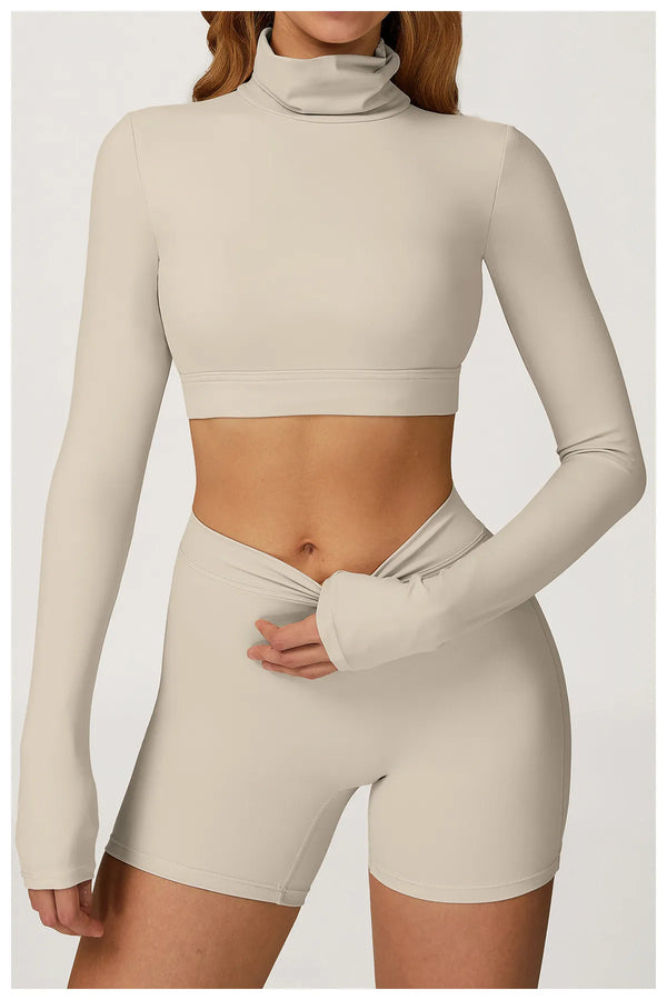 SPARK High Collar Yoga Hollow Back Tight Sports Top ZC4507