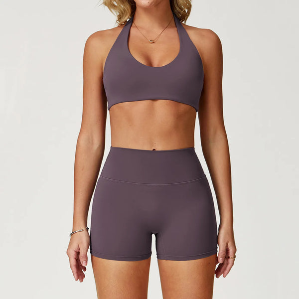 SPARK Athletic Backless Halter Sports Bra ZC8505-1