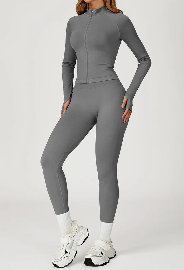 SPARK Stand Collar Zipper Yoga Jacket For Women ZC4513