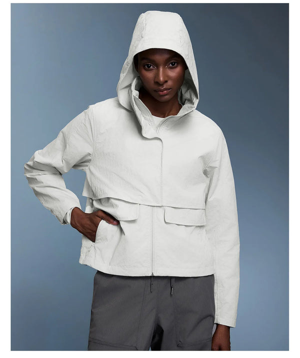 SPARK Outdoor Windbreaker with Storable Hooded Jacket For Women DQ25125