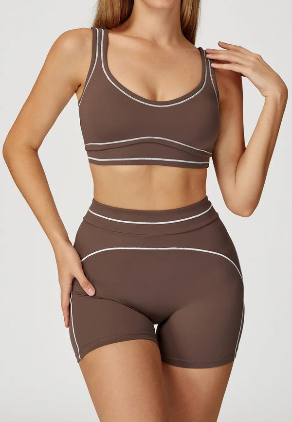 SPARK Contrast Color Folded High Waist Shorts ZC7028