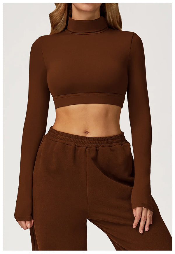 SPARK High Collar Yoga Hollow Back Tight Sports Top ZC4507