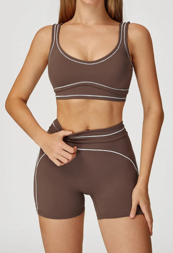 SPARK Contrast Color Folded High Waist Shorts ZC7028