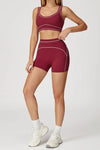SPARK Contrast Color Folded High Waist Shorts ZC7028