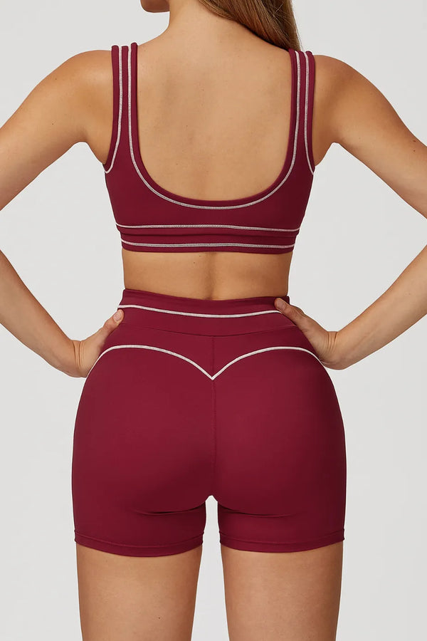 SPARK Contrast Color Folded High Waist Shorts ZC7028