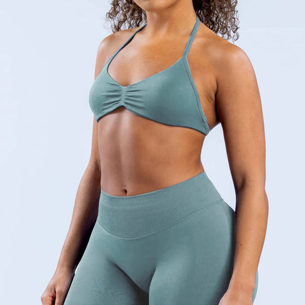 SPARK Seamless High-elastic Halter Neck Fitness Bra for Women RXW3003