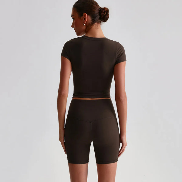 SPARK High Impact Yoga Pilates Short Sleeve Shirts LQ2199