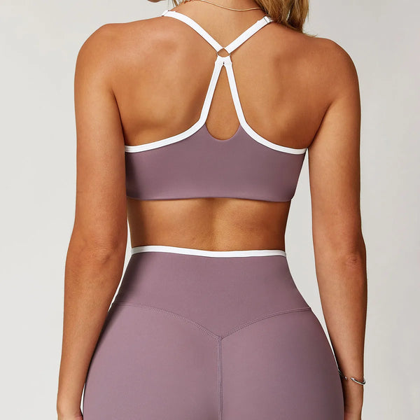 SPARK Color Block Cross Straps Sports Bra ZC9253