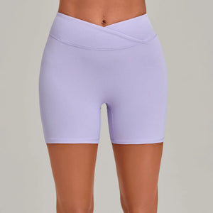 SPARK Women's Cross Waist Tummy Control Yoga Shorts TF9721