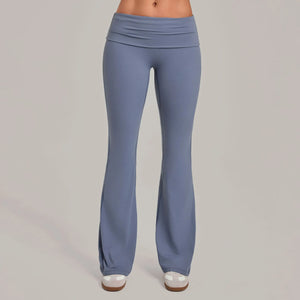 SPARK Women’s Fold-Over Waist Butt-Lifting Yoga Flare Pants TF2257
