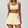SPARK Hollow Back Tank Top Bud Tennis Skirts Set ZC9305