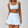 SPARK Hollow Back Tank Top Bud Tennis Skirts Set ZC9305