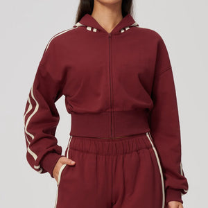 SPARK Women’s Color Block Cropped Hooded Jacket | Thick Warm Athletic & Casual Jacket ZC3005