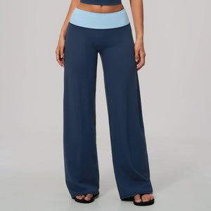 SPARK Women's Contrast Color High Waist Wide Leg Pant ZC9639