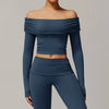 SPARK One-shoulder Long Sleeve Yoga Crop Top ZC9152