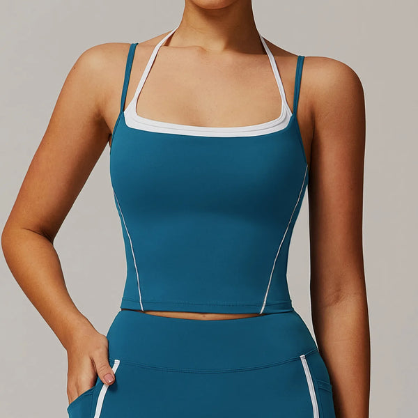 SPARK Color Block Cami Tank Top-Blue