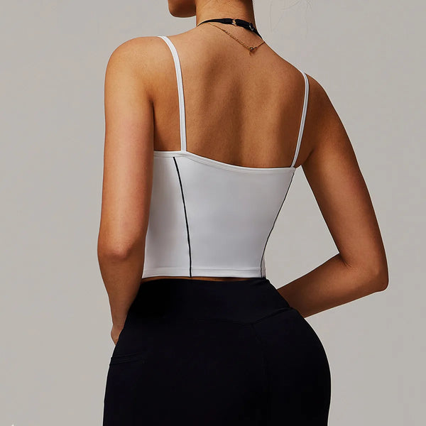 SPARK Color Block Cami Tank Top-White back