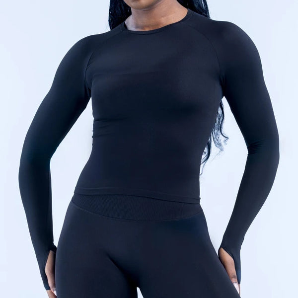 SPARK Seamless High Elasticity Yoga Long Sleeve Top With Thumb Holes OD6896