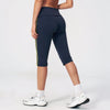 SPARK Women's Contrast Color Foldable Waist Capris Pants For Women ZC3588