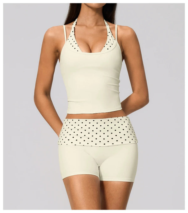 SPARK New Color-blocked Polka Dot Yoga Tank Top ZC4549