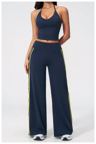 SPARK Women's Contrast Color Wide Leg Yoga Pants ZC3588