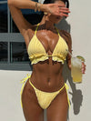 SPARK New Solid Color Ruffled Low-neck Bikini CHSG315R