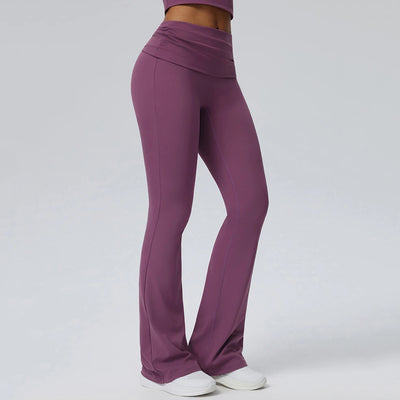 SPARK Women's Fold-over Yoga Flared Pants YEL62327