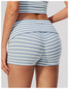 SPARK Women's Striped Fold-Over Waist Yoga Shorts ZC4556