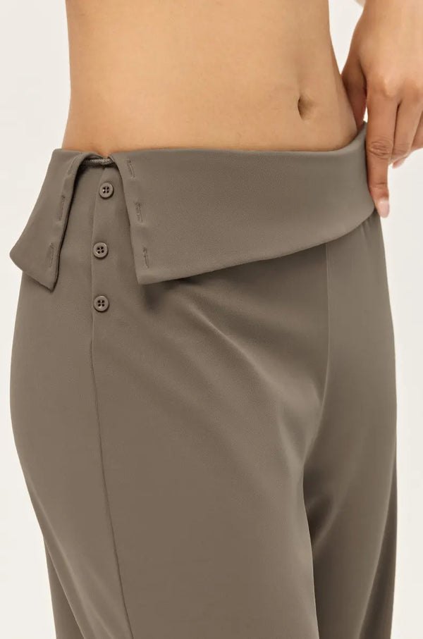 SPARK Women's Irregular Button Waist Wide Leg Pants DS126128