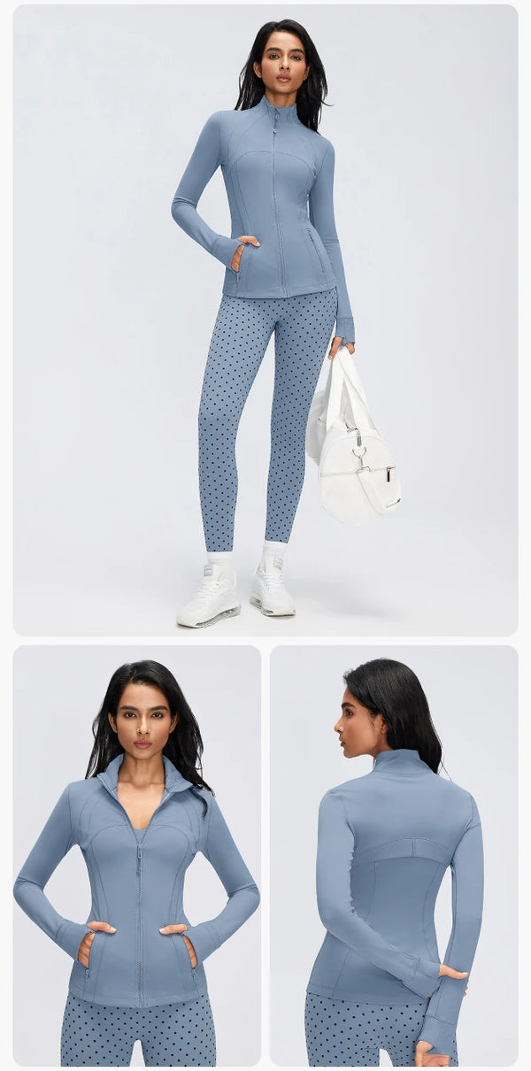 SPARK Women's Slim-Fit Zip-Up Yoga Jacket DQ26110
