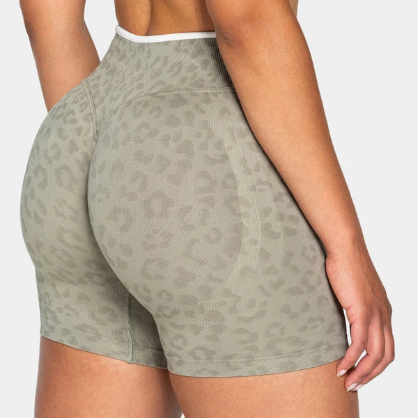 SPARK Seamless Leopard-print Yoga Fitness Shorts RXW3006-2