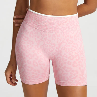 SPARK Seamless Leopard-print Yoga Fitness Shorts RXW3006-2