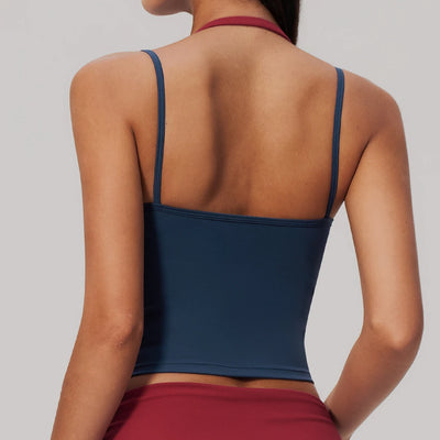 SPARK Women’s Color Block Halter Cami Yoga Tank Top ZC2585
