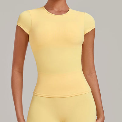 SPARK Women's Hollow Back Quick Dry Yoga Short-Sleeve TF3098