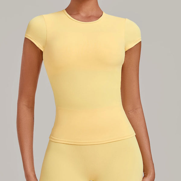 SPARK Women's Hollow Back Quick Dry Yoga Short-Sleeve TF3098