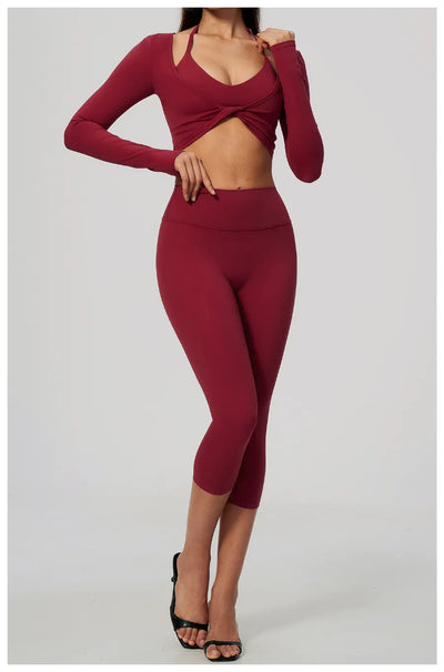 Spark Women's Long Sleeve Cropped Yoga Top ZC5529