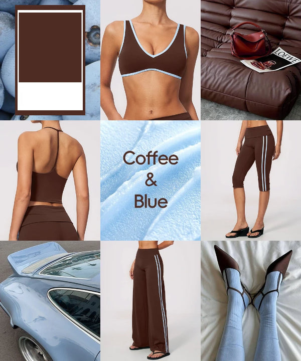 SPARK Women's Contrast Color Wide Leg Yoga Pants ZC3588
