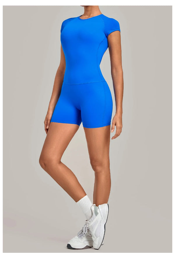 SPARK Women's Round Neck Backless Bodysuit with Adjustable Straps TF2701