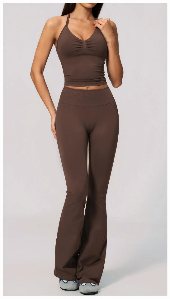SPARK Seamless Halter V-Neck Open-Back Tank Top ZC4535