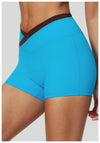 SPARK New Color-Block Cross Waist Yoga Athletic Shorts ZC2578